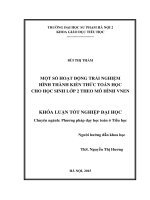 Một số hoạt động trải nghiệm hình thành kiến thức toán học cho học sinh lớp 2 theo mô hình VNEN