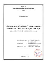 Tổng hợp một số dẫn chất hydrazon của Rimifon và thăm dò tác dụng sinh học