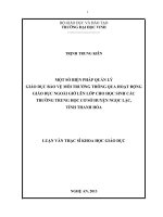 Một số biện pháp quản lý giáo dục bảo vệ môi trường thông qua hoạt động giáo dục ngoài giờ lên lớp các học sinh các trường Trung học cơ sở huyện Ngọc Lặc, tỉnh Thanh Hóa