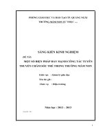 SKKN một số biện pháp tăng cường công tác phòng chống bệnh dịch cho trẻ trong trường mầm non 