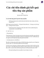Các chỉ tiêu đánh giá kết quả tiêu thụ sản phẩm 