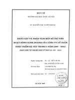 Khảo sát và phân tích một số chỉ tiêu hoạt động kinh doanh của công ty cổ phần dược phẩm hà tây trong 5 năm (1997   2001)