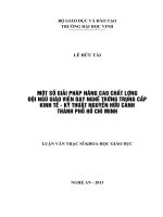 Một số giải pháp nâng cao chất lượng đội ngũ giáo viên dạy nghề trường trung cấp Kinh tế  Kỹ thuật Nguyễn Hữu Cảnh Thành phố Hồ Chí Minh
