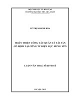Hoàn thiện công tác quản lý tài sản cố định tại Công ty Điện lực Hưng Yên