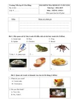 Đề thi học kì 2 môn Tiếng Anh lớp 4 năm 2015 trường Tiểu học B Yên Đồng, Nam Định