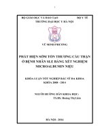 Phát hiện sớm tổn thương cầu thận ở bệnh nhân SLE bằng xét nghiệm microalbumin niệu 