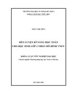 Rèn luyện kĩ năng học toán cho học sinh lớp 2 theo mô hình VNEN