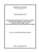 Một số giải pháp nâng cao chất lượng đội ngũ tổ trưởng chuyên môn trường Trung học cơ sở quận Bình Thạnh, thành phố Hồ Chí Minh