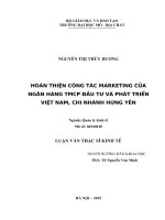Hoàn thiện công tác marketing của Ngân hàng TMCP Đầu tư và Phát triển Việt Nam  chi nhánh Hưng Yên