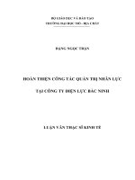 Hoàn thiện công tác quản trị nhân lực tại công ty Điện lực Bắc Ninh