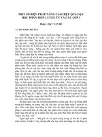 MỘT SỐ BIỆN PHÁP NÂNG CAO HIỆU QUẢ DẠY HỌC PHÂN MÔN LUYỆN TỪ VÀ CÂU LỚP 3