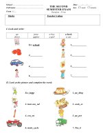 Đề thi học kì 2 môn Tiếng Anh lớp 1