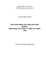Giải pháp nâng cao hiệu quả kinh doanh điện năng của Công ty Điện lực Hưng Yên