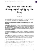 Đặc điểm của kinh doanh thương mại và nghiệp vụ bán hàng 