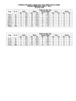 Thống kê chất lượng môn Tin năm học 2010   2011