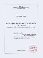 Góp phần nghiên cứu chế biến táo nhân