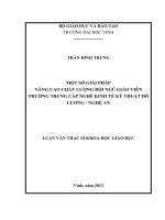 Một số giải pháp nâng cao chất lượng đội ngũ giáo viên trường trung cấp nghề Kinh tế kỹ thuật Đô Lương  Nghệ An