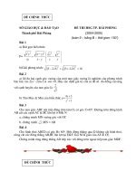 Đề thi HSG toán 9 thành phố Hải Phòng