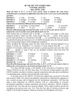 De thi thu TNTHPT   Mon tiếng Anh (MOI NHAT)