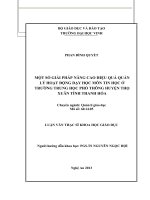 Một số giải pháp nâng cao hiệu quả quản lý hoạt động dạy học môn tin học ở trường Trung học phổ thông huyện Thọ Xuân tỉnh Thanh Hóa