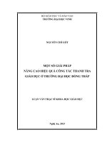 Một số giải pháp nâng cao hiệu quả công tác thanh tra giáo dục ở trường đại học Đồng Tháp