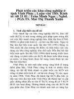 luận văn thạc sĩ đề tài phát triển các khu công nghiệp ở tỉnh vĩnh phúc