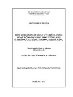 Một số biện pháp quản lý chất lượng hoạt động dạy học môn tiếng anh ở Trường Cao đẳng Thương mại Đà Nẵng