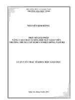Một số giải pháp nâng cao chất lượng đội ngũ giáo viên trường trung cấp nghề cơ điện Đông Nam Bộ