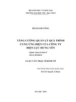 Tăng cường quản lý quá trình cung ứng điện của Công ty Điện lực Hưng Yên