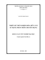 Khoá luận tốt nghiệp thiết kế thí nghiệm hóa hữu cơ 3 sử dụng phần mềm chuyên dụng