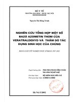 Nghiên cứu tổng hợp một số bazơ azomentin thơm của veratraldehyd và thăm dò tác dụng sinh học của chúng