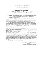 ĐƠN XIN HỌC NÂNG CAO  PHỤ ĐẠO