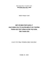 Một số biện pháp quản lý hoạt động của tổ chuyên môn ở các trường trung học phổ thông huyện Thọ Xuân, tỉnh Thanh Hóa