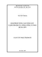 Giải pháp nâng cao năng lực cạnh tranh của Tổng Công ty May Hưng Yên