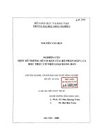 Nghiên cứu một số thông số cơ bản của bộ phận đập lúa dọc trục cở nhỏ loại răng bàn