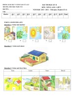 Đề thi học kì 2 môn Tiếng Anh lớp 5 trường tiểu học Nghi Tân, Nghệ An năm 2014