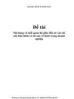 Tiểu luận môn học Kinh tế đầu tư: Nội dung và mối quan hệ giữa đầu tư vào tài sản hữu hình và tài sản vô hình trong doanh nghiệp