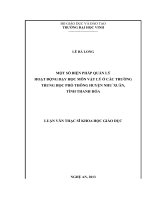 Một số biện pháp quản lý hoạt động dạy học môn Vật lý ở các trường THPT huyện Như Xuân, tỉnh Thanh Hóa