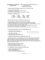 Đề thi học kì II tiếng anh 6(cực hay)