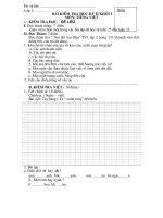 ĐỀ KIỂM TRA HỌC KỲ 2 MÔN TIẾNG VIỆT  LỚP 1