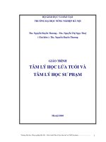 giáo trình tâm lý học lứa tuổi và tâm lý học sư phạm