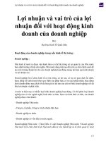 Lợi nhuận và vai trò của lợi nhuận đối với hoạt động kinh doanh của doanh nghiệp 