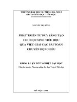 Phát triển tư duy sáng tạo cho học sinh tiểu học qua việc giải các bài toán chuyển động đều
