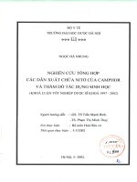Nghiên cứu tổng hợp các dẫn xuất chứa nitơ của camphor và thăm dò tác dụng sinh học
