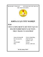 Chất lượng dịch vụ kế toán tại các doanh nghiệp dịch vụ kế toán – thực trạng và giải pháp 