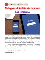Những cách kiếm tiền trên facebook rất hiệu quả