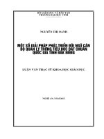 Một số biện pháp quản lý công tác chăm sóc sức khỏe cho trẻ ở các trường Mầm non quận Phú Nhuận, Thành phố Hồ Chí Minh
