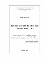 Khoá luận tốt nghiệp dạy học các yếu tố hình học cho học sinh lớp 4