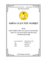 HOÀN THIỆN CÔNG tác QUẢN lý DANH mục CHO VAY tại NGÂN HÀNG THƯƠNG mại cổ PHẦN QUÂN đội 