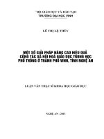 Một số giải pháp nâng cao hiệu quả công tác xã hội hóa giáo dục trung học phổ thông ở Thành phố Vinh, tỉnh Nghệ An